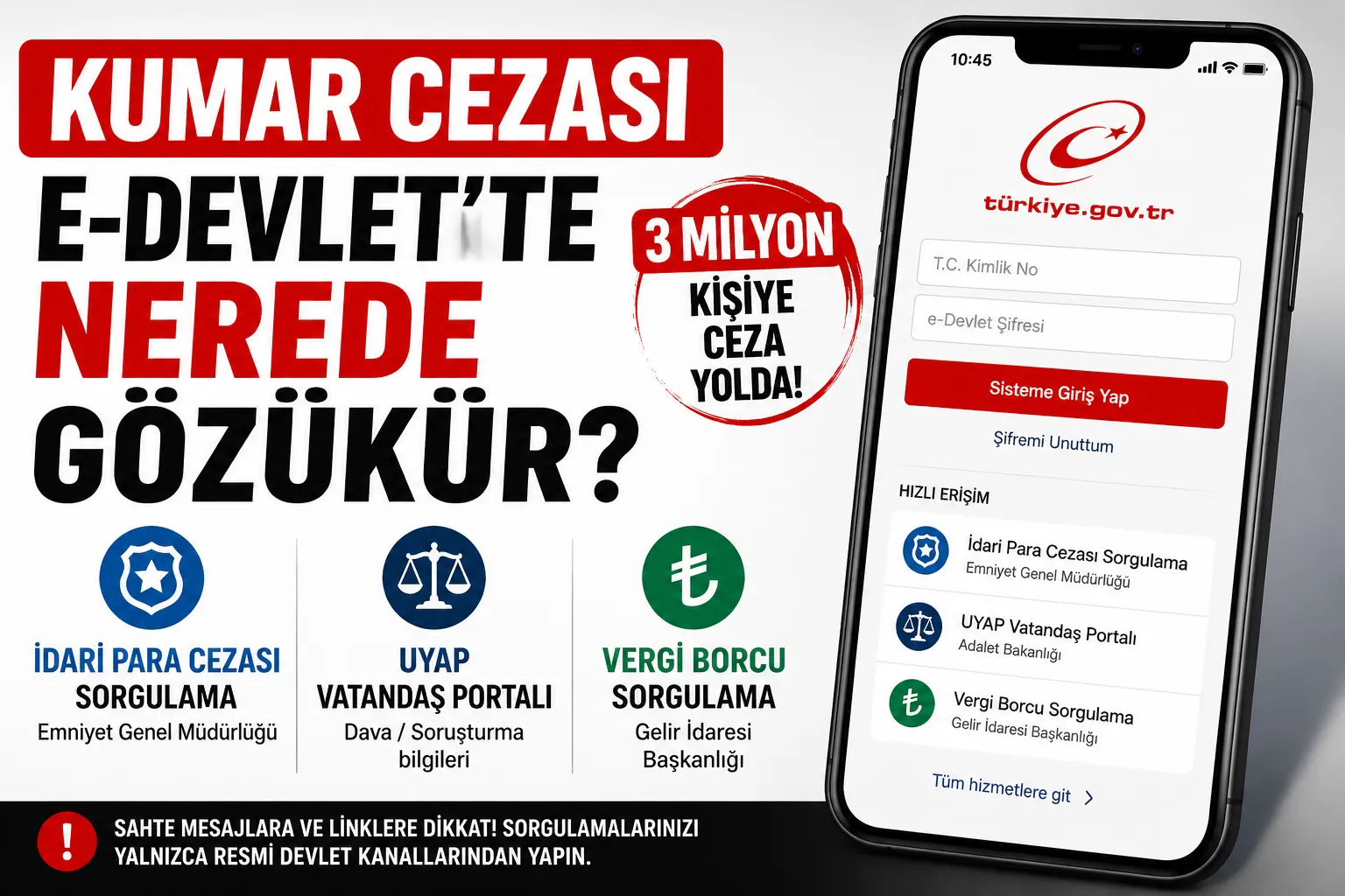 3 Milyon Kişiye Kumar Cezası İddiası: e-Devlet’te Nasıl Görünecek?