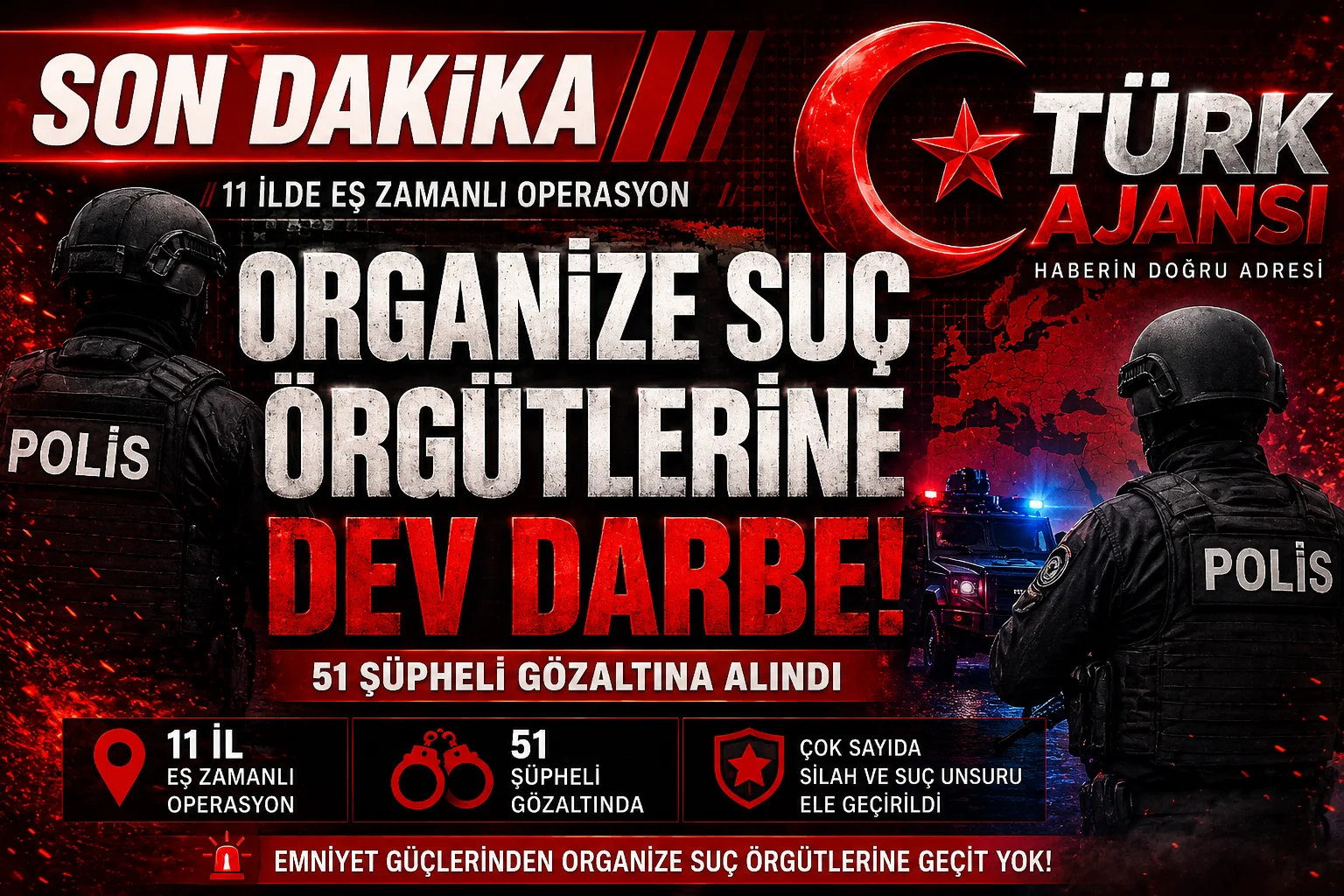 SON DAKİKA | 11 İlde Organize Suç Örgütlerine Dev Operasyon: 51 Şüpheli Gözaltında