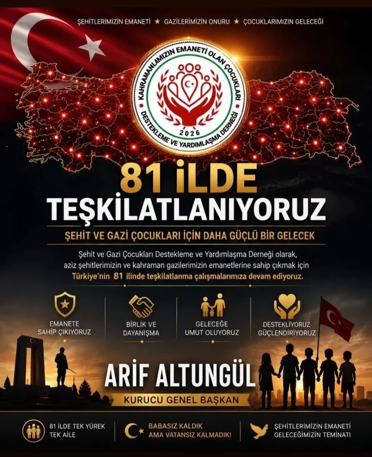 Şehit ve Gazi Çocukları İçin 81 İlde Yeni Teşkilatlanma