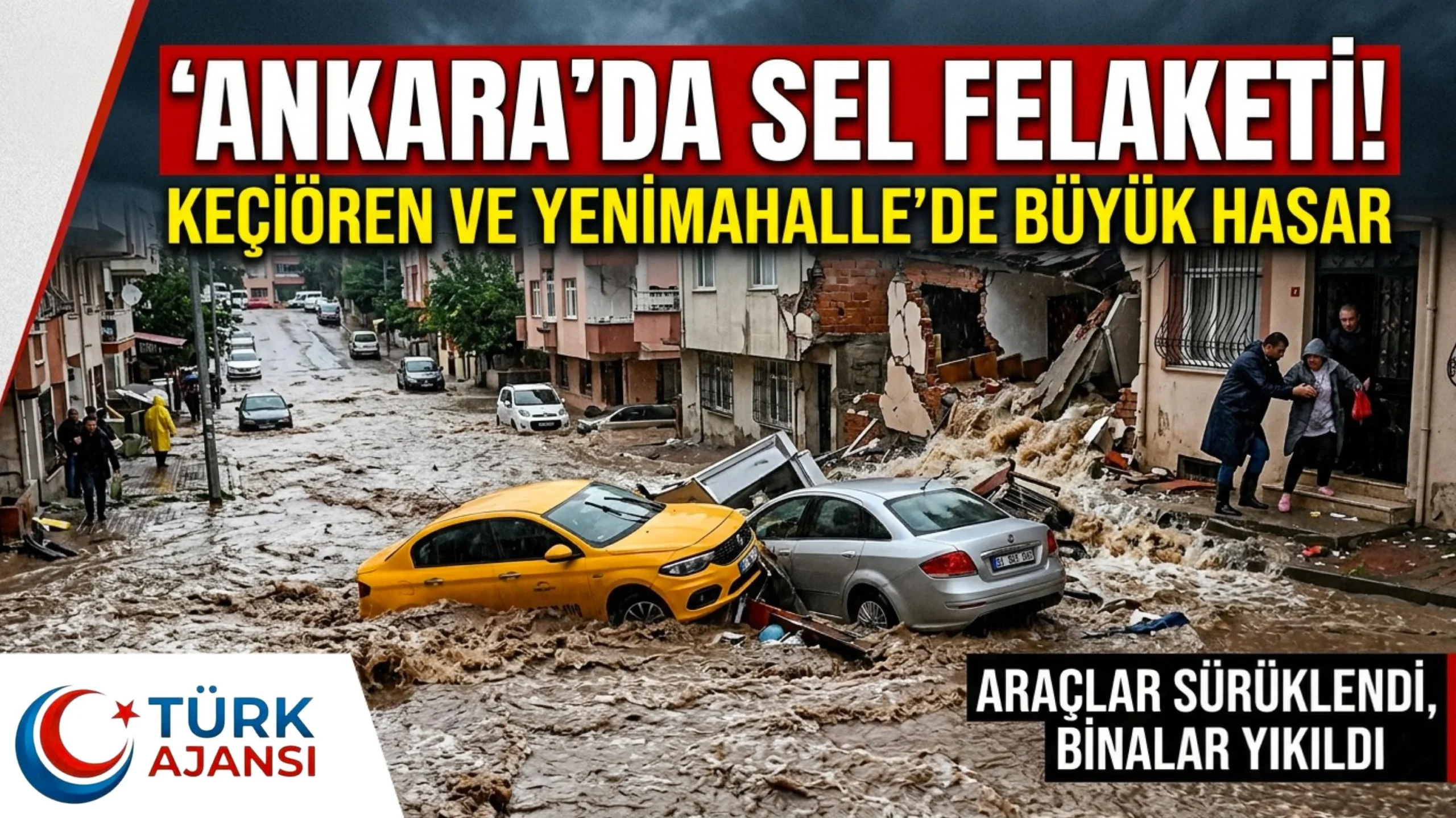 Ankara Sağanak Yağış Sonrası Sel Felaketi Yaşandı