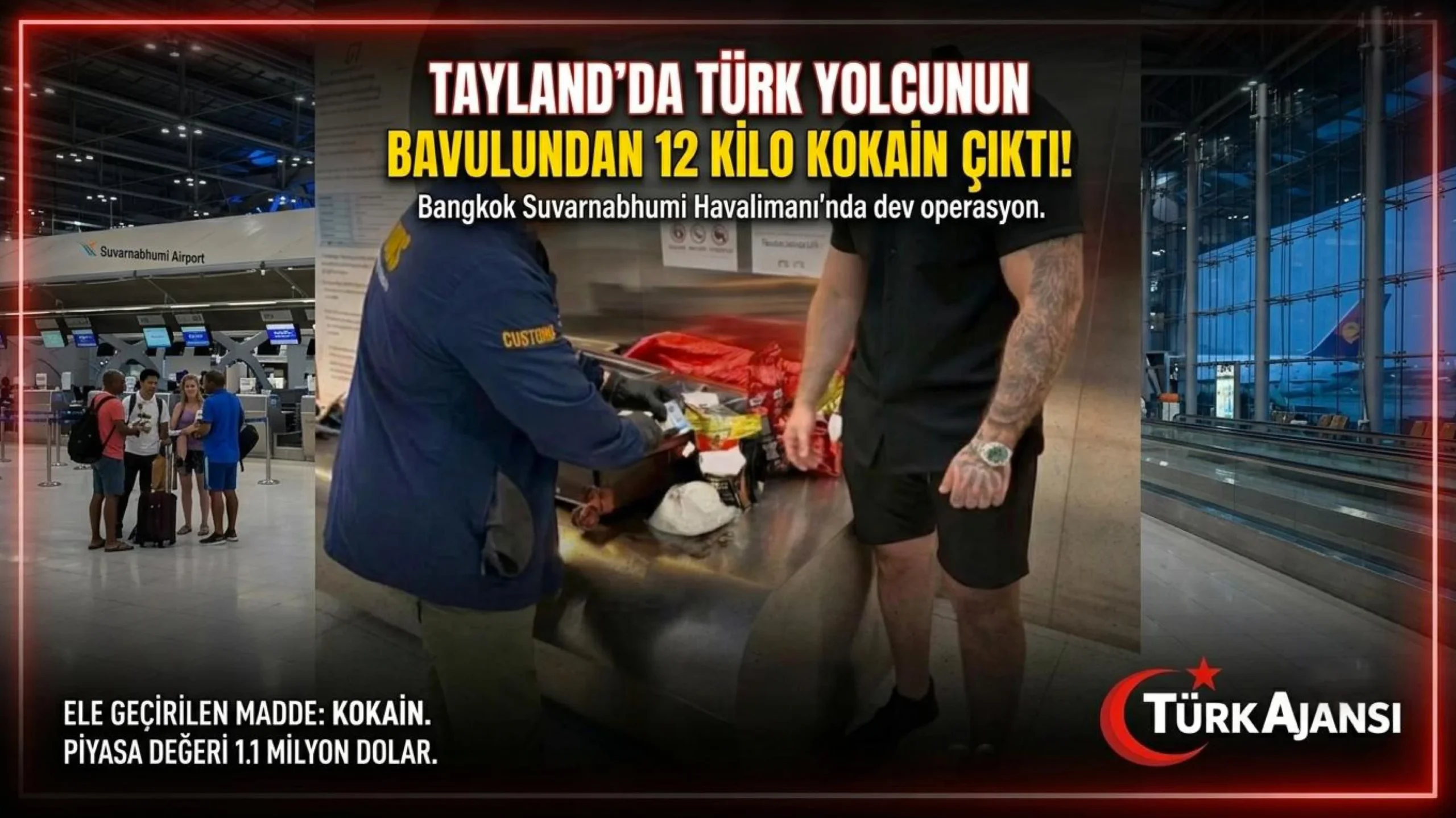 Bangkok Havalimanı’nda Türk Yolcunun Bavulundan 12 Kilo Kokain Ele Geçti