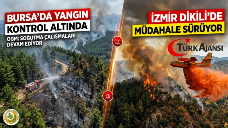 Bursa’daki Yangın Kontrol Altında, İzmir’de Müdahale Sürüyor