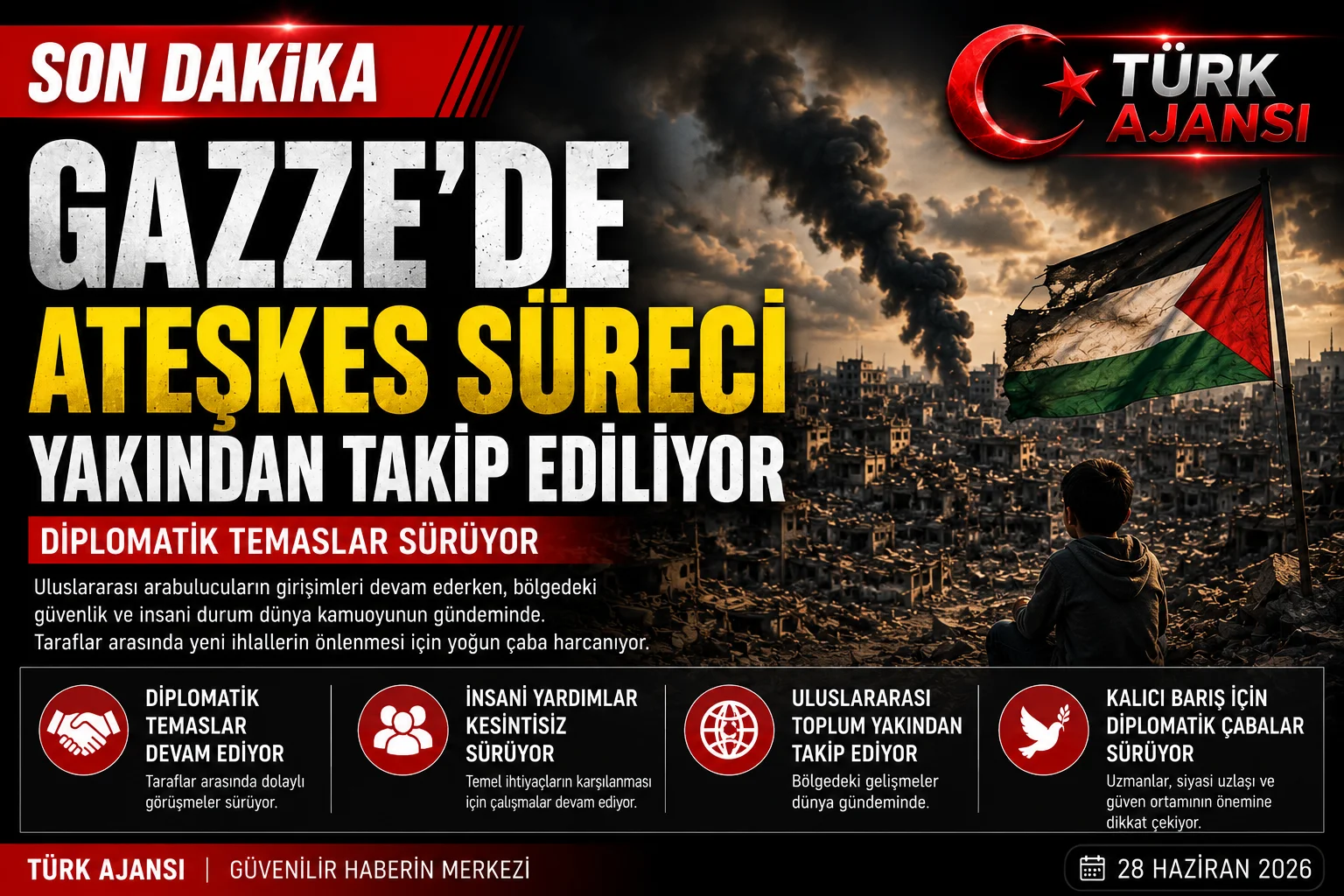 Gazze’de Ateşkes Süreci Yakından Takip Ediliyor: Diplomatik Temaslar Sürüyor