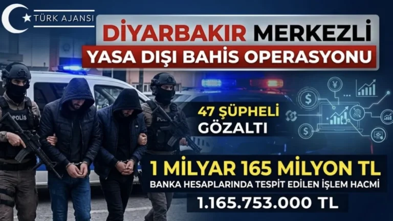 Diyarbakır Merkezli Yasa Dışı Bahis Operasyonu: 47 Gözaltı