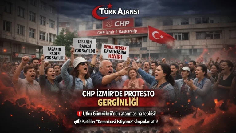 İzmir CHP İl Başkanlığı Önünde Protesto: Yeni Atanan Utku Gümrükçü’ye Tepki Büyüyor