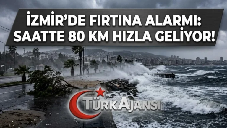 İzmir’e Sarı Kodlu Fırtına Uyarısı: Rüzgar Hızı 80 Km’ye Ulaşacak