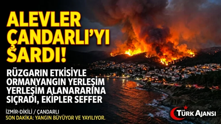 Çandarlı’da Orman Yangını Büyüyor: Alevler Evlerin Yakınına Ulaştı