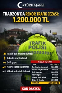 Trabzon Trafik Cezası Rekoru Kırıldı: 1.2 Milyon TL | Türk Ajansı