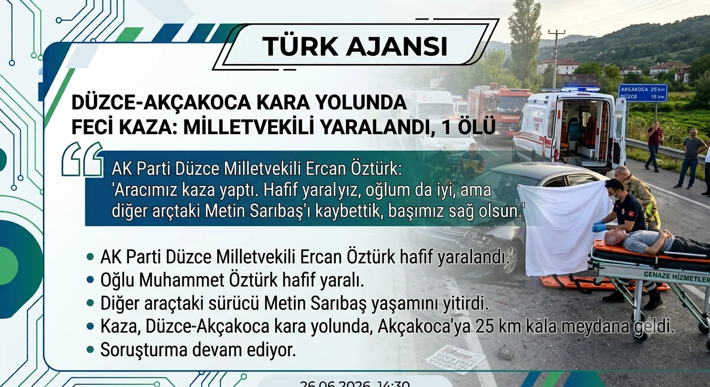 Düzce’de Trafik Kazası: AK Parti Milletvekili Ercan Öztürk Yaralandı, 1 Kişi Hayatını Kaybetti