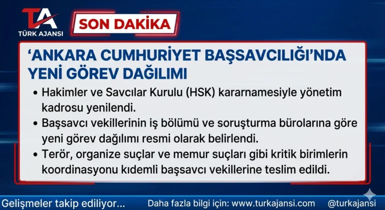 Ankara Başsavcılığı Başsavcı Vekillerinin Görev Dağılımı Belli Oldu