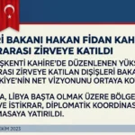 Hakan Fidan Kahire’de Düzenlenen Libya Toplantısına Katıldı