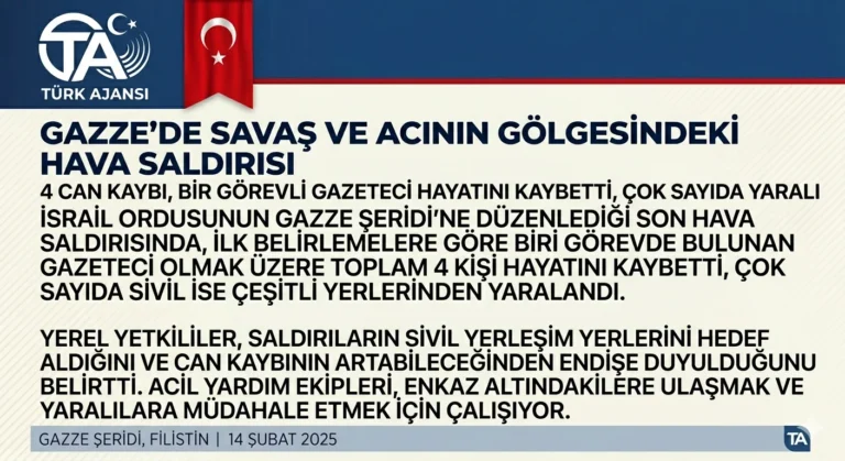 İsrail’in Gazze Hava Saldırısında Gazeteci Dahil 4 Ölü