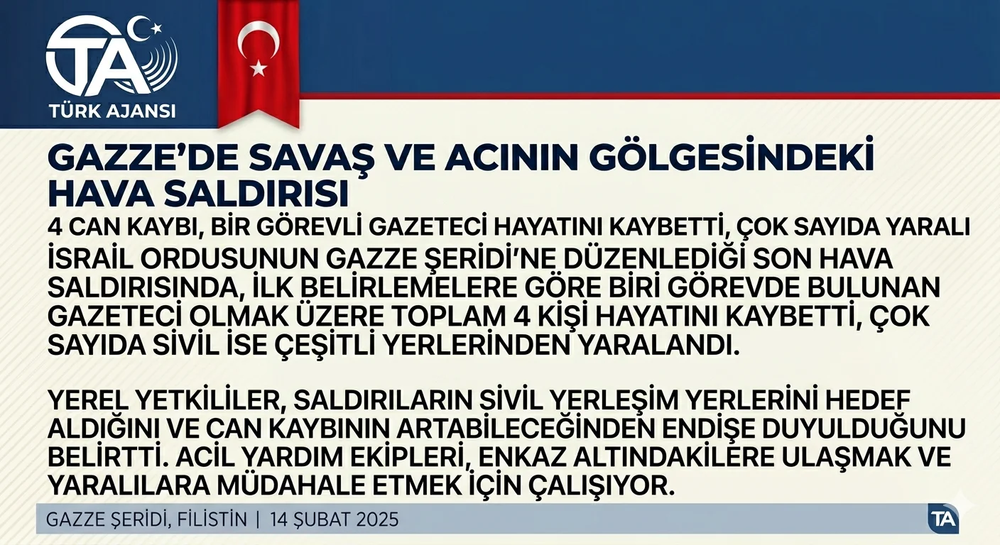 İsrail’in Gazze Hava Saldırısında Gazeteci Dahil 4 Ölü