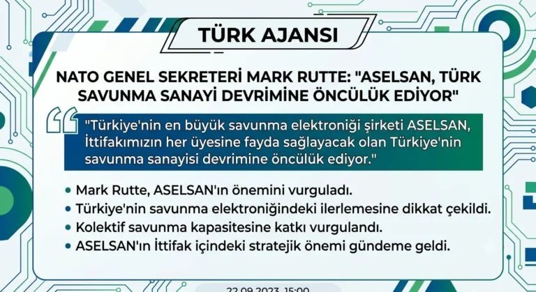 NATO Genel Sekreteri Mark Rutte: ASELSAN, Türkiye’nin Savunma Sanayisi Devrimine Öncülük Ediyor