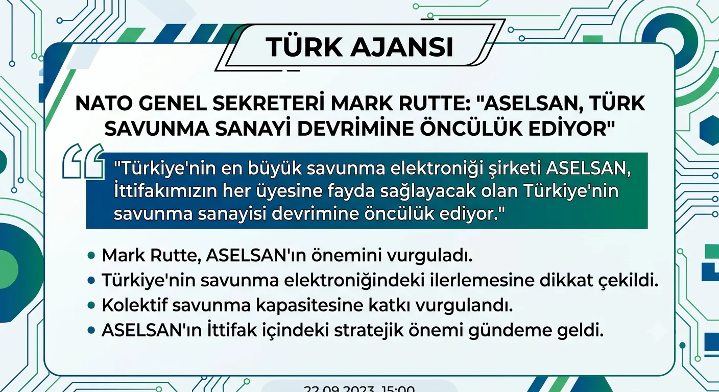 NATO Genel Sekreteri Mark Rutte: ASELSAN, Türkiye’nin Savunma Sanayisi Devrimine Öncülük Ediyor 1 NATO Genel Sekreteri Mark Rutte: ASELSAN, Türkiye’nin Savunma Sanayisi Devrimine Öncülük Ediyor