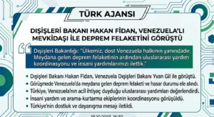 Dışişleri Bakanı Hakan Fidan, Venezuela Dışişleri Bakanı Yvan Gil ile Deprem Felaketi ve Yardım Konusunda Görüştü