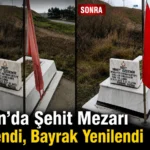 Batman’da Şehit Mezarı Temizlendi, Bayrak Yenilendi