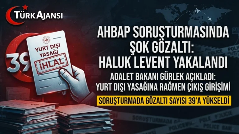 Bakan Gürlek: “Haluk Levent’in Kaçma Girişimi Oldu” – Ahbap Soruşturmasında Gözaltı Sayısı 39’a Yükseldi