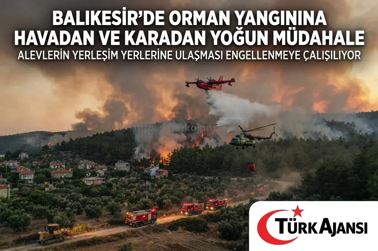 Balıkesir’de Orman Yangını: Ekipler Havadan ve Karadan Müdahalede