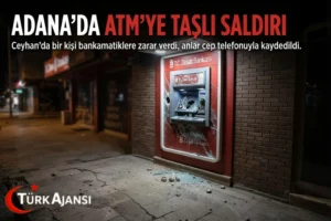 Ceyhan’da ATM’ye Taşlı Saldırı: 0 Anlar Kamerada