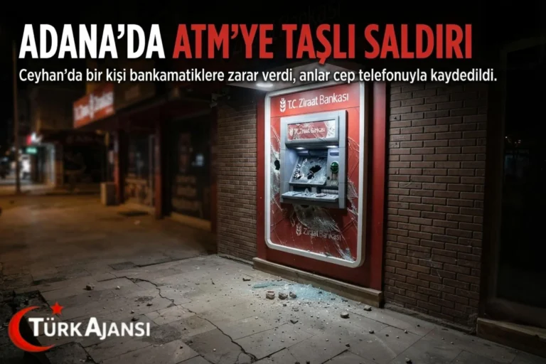 Ceyhan’da ATM’ye Taşlı Saldırı: 0 Anlar Kamerada