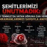 Şehitlerimizi Unutmadık: 31 Temmuz’da Vatan Uğruna Can Veren Kahramanlarımızı Saygıyla Anıyoruz