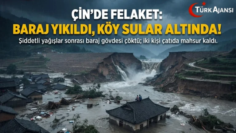 Çin’de Baraj Seti Çöktü: Köy Sular Altında, 2 Kişi Çatıda Mahsur Kaldı