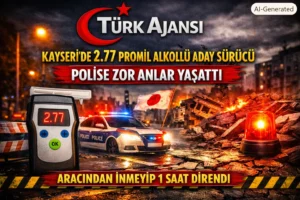 Kayseri’de 2.77 Promil Alkollü Aday Sürücü Polise Zor Anlar Yaşattı