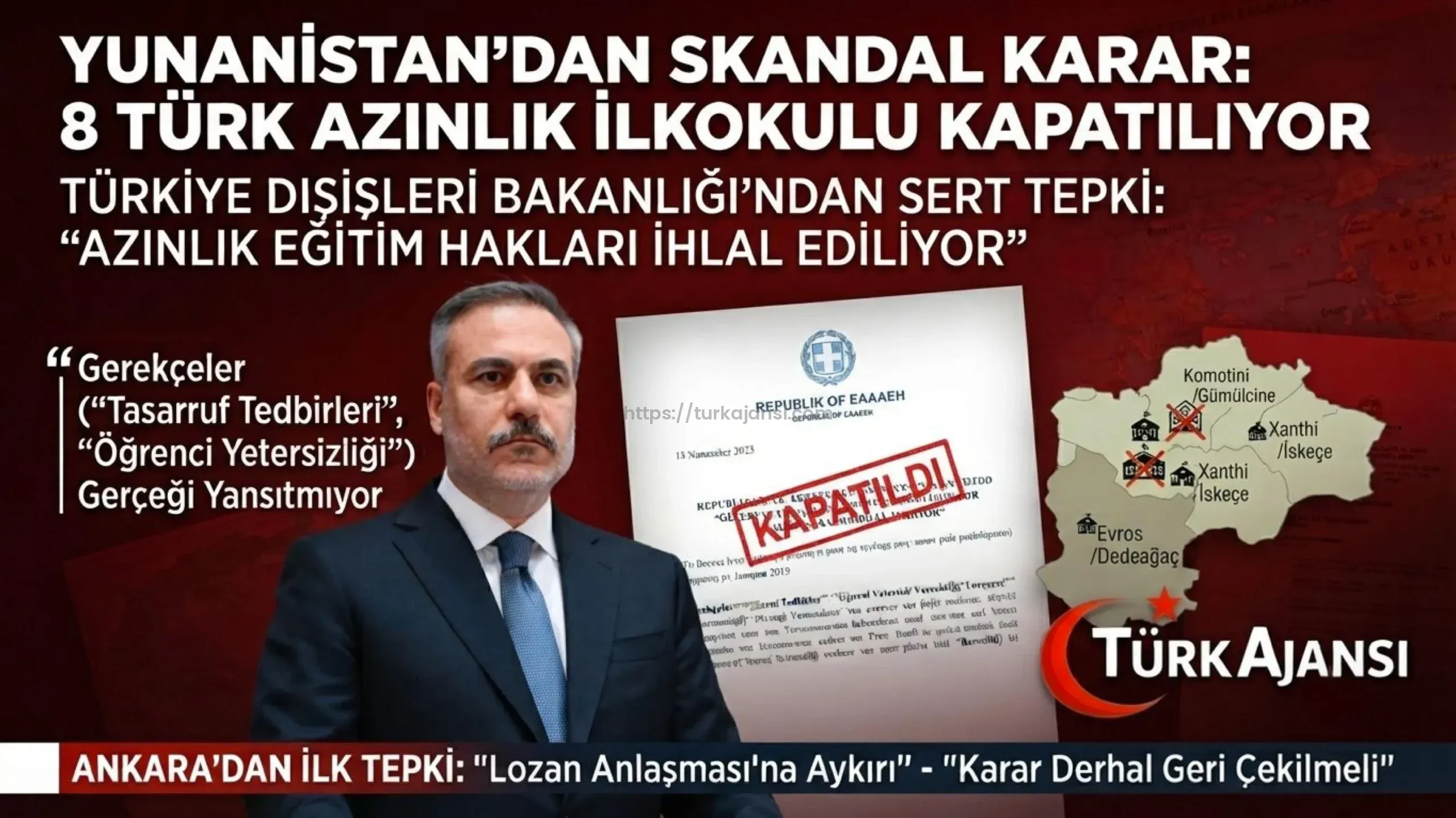 Dışişleri’nden Atina’ya Tepki: Türk Azınlık Okullarının Kapatılması Kabul Edilemez