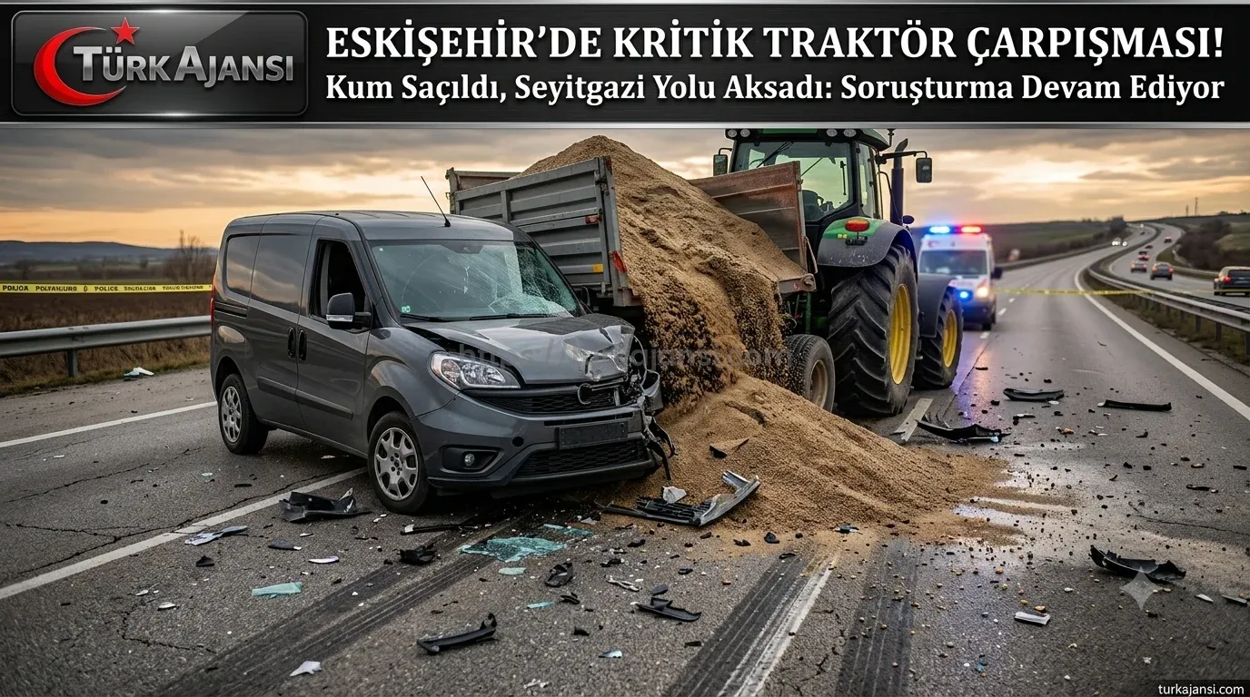 Eskişehir Araç Traktör Çarpışması: 2 Yaralı, Seyitgazi Yolu’nda Kritik Anlar
