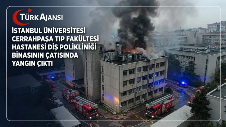 İstanbul Üniversitesi Cerrahpaşa Tıp Fakültesi Hastanesi Diş Polikliniği Binasının Çatısında Yangın Çıktı