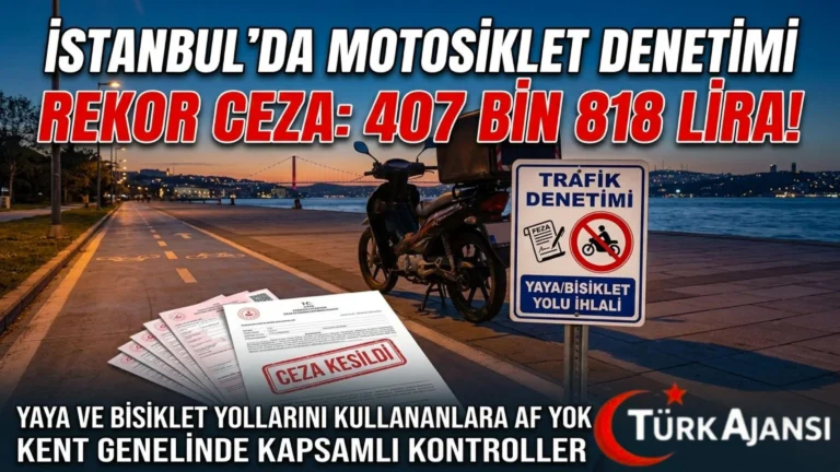 İstanbul’da Yaya ve Bisiklet Yolunu Kullanan Motosikletlilere Rekor Trafik Cezası