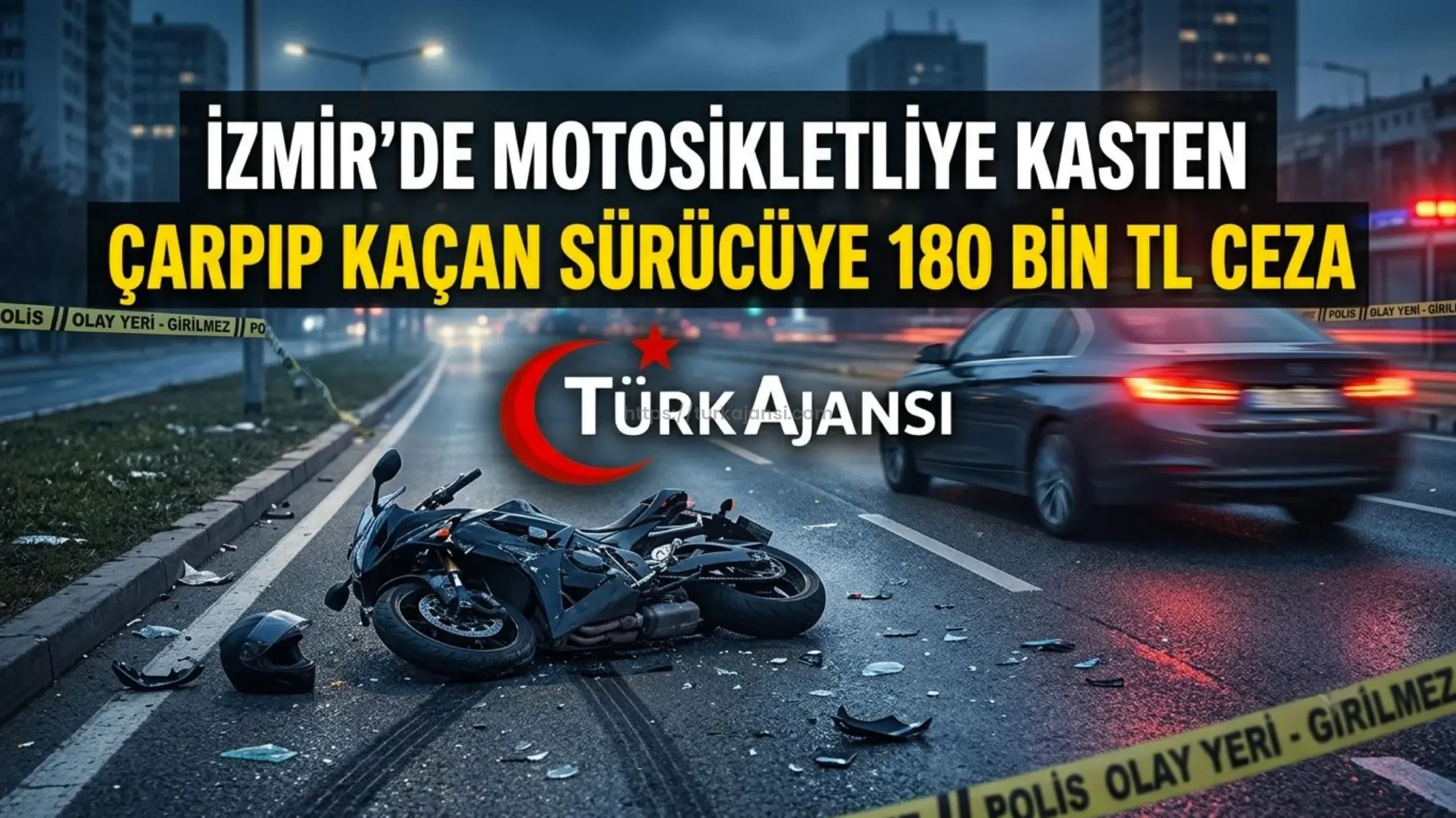 İzmir’de Motosikletliye Kasten Çarpıp Kaçan Sürücüye 180 Bin TL Ceza
