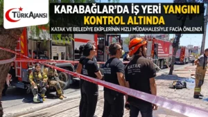 Karabağlar’da İş Yeri Yangını: Ekipler Alevleri Kontrol Altına Aldı