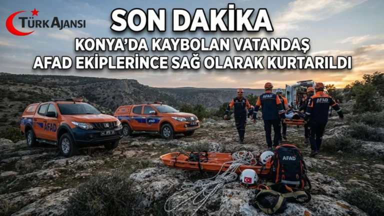 Konya’da Kaybolan Vatandaş AFAD Ekiplerince Sağ Olarak Kurtarıldı