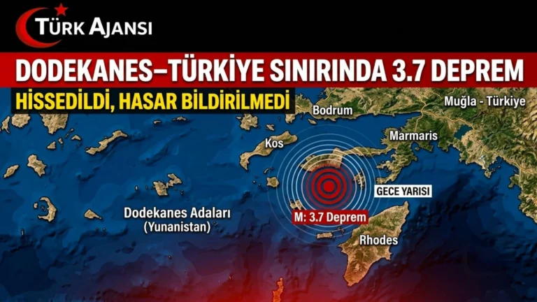 Muğla Açıklarında 3.7 Büyüklüğünde Deprem Meydana Geldi
