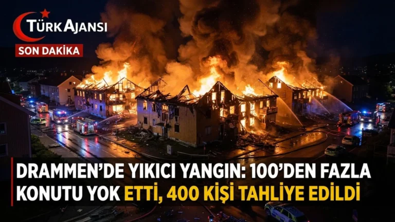 Norveç’in Drammen’de Yıkıcı Yangın Yüzlerce Konutu Kül Etti