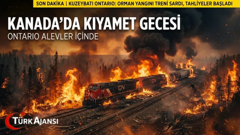 Ontario’da Kıyamet Gibi Orman Yangınları: Alevler Treni Sardı, Gökyüzü Turuncu!