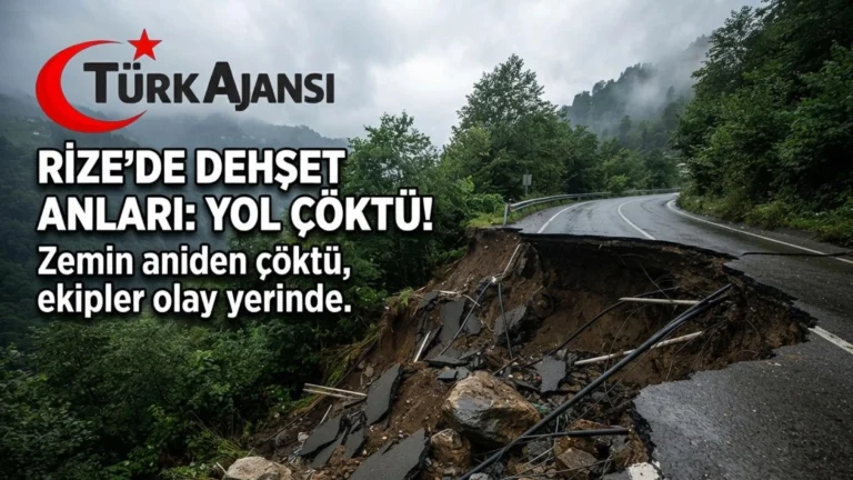 Rize’de Yol Çöktü: O Anlar Kamerada
