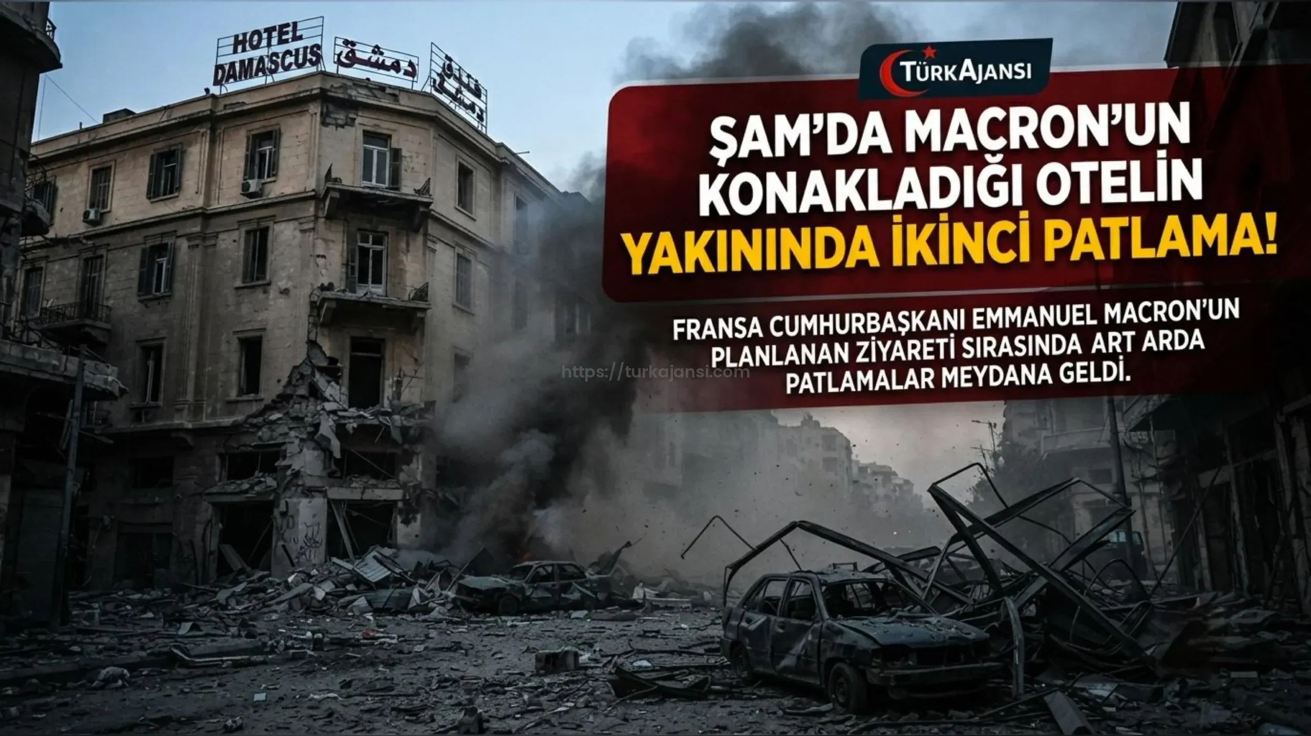 Şam’da Macron’un Konakladığı Otelin Yakınında İkinci Patlama! 1 Şam’da Macron’un Konakladığı Otelin Yakınında İkinci Patlama!