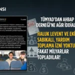 TÜMYAD’dan Ahbap Derneği’ne Ağır İddialar: “Yönetimde Sabıkalılar Var, Yardım Toplama İzni Yok!”
