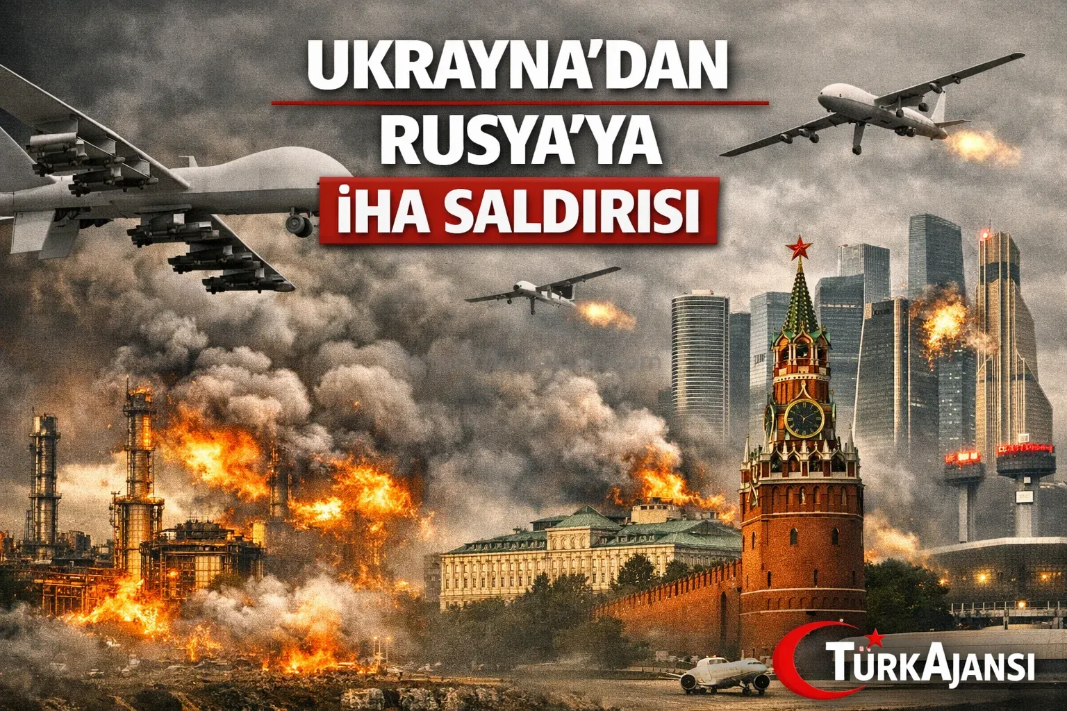 Ukrayna’dan Rusya’ya Geniş Çaplı İHA Operasyonu: Moskova Hava Trafiği Altüst Oldu