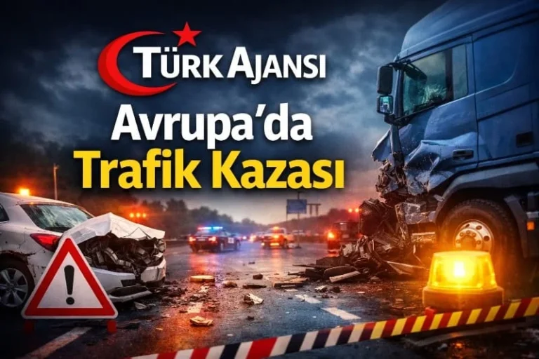 Avrupa’da Otomobil Kamyonun Önüne Geçmek İsterken Kaza Oldu