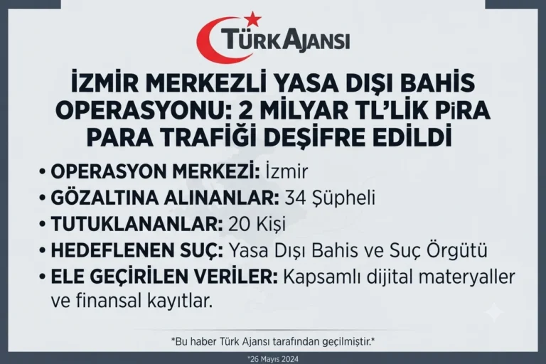 İzmir Merkezli Yasa Dışı Bahis Operasyonu