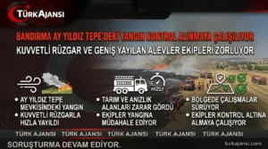 Bandırma Ay Yıldız Tepe’de Yangın – Tarım Arazileri Zarar Gördü