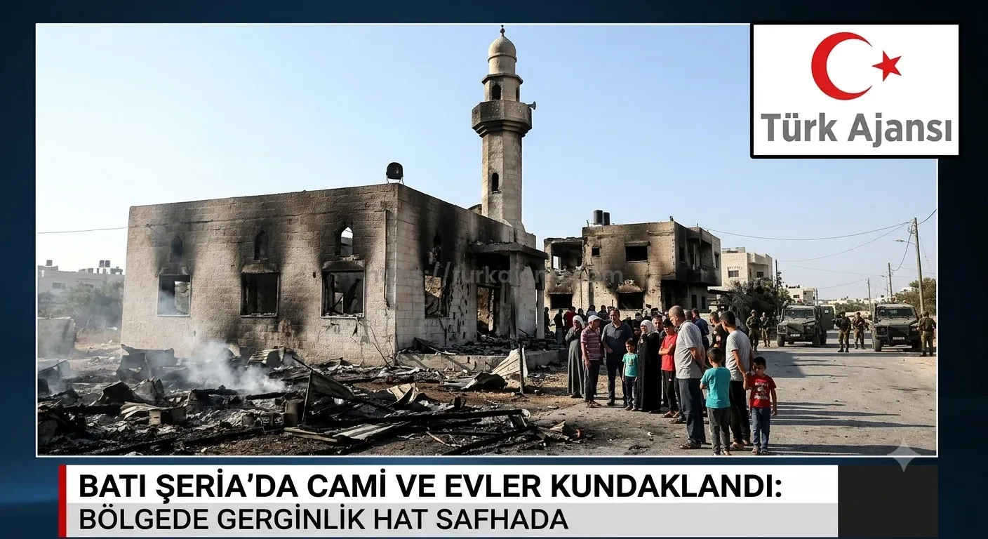 Batı Şeria’da Cami ve Evler Kundaklandı