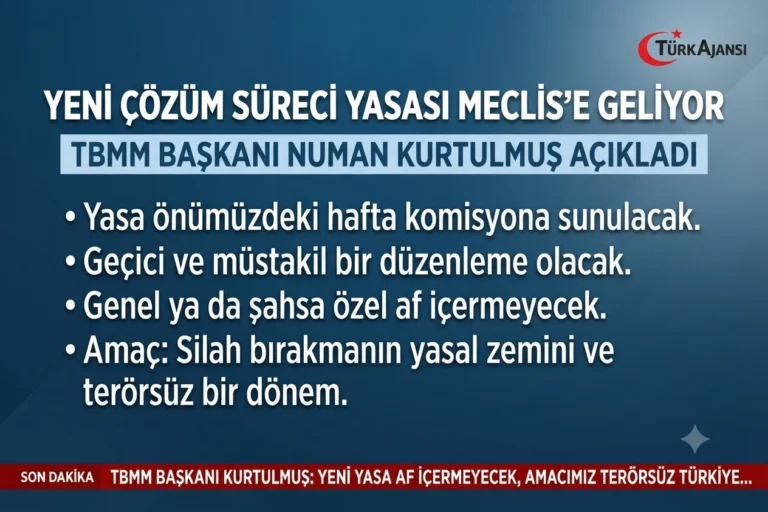 Numan Kurtulmuş Çözüm Süreci Yasası Kapsamını Açıkladı
