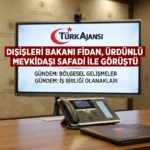 Dışişleri Bakanı Fidan Ürdünlü Mevkidaşı Safedi İle Görüştü