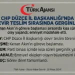 CHP Düzce İl Başkanlığı’nda Görev Değişikliği Sonrası Gerginlik