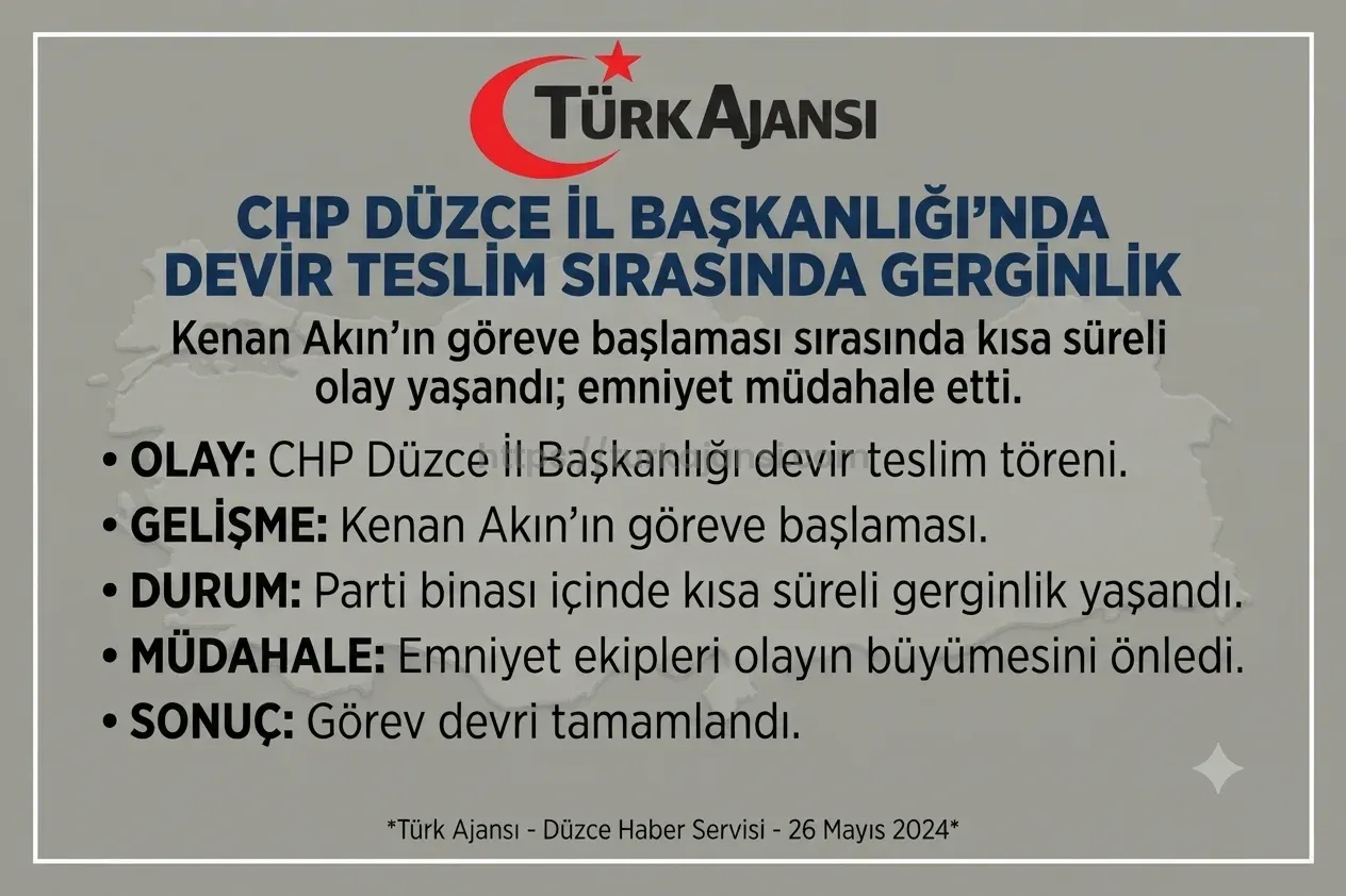 CHP Düzce İl Başkanlığı’nda Görev Değişikliği Sonrası Gerginlik